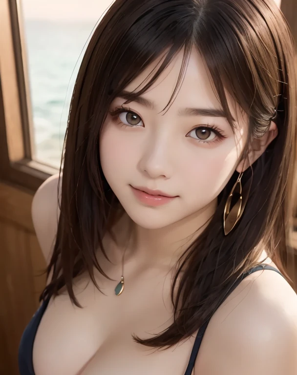 (best quality,4K,master piece:1.3),big breasts, Nipple exposure,cheerful woman,surreal,1men and women, sit on top,pool party,fine eyes,double eyelid,Sensual dress with low collar,saggy breasts,super detailed face,detailed lips,detailed ears