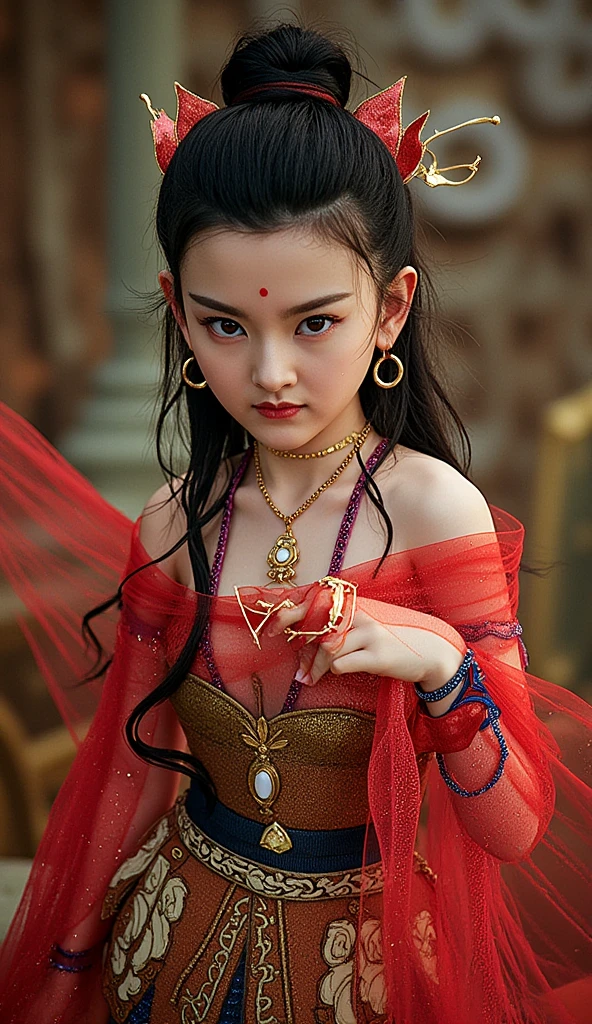 Young girl wearing a Thai costume