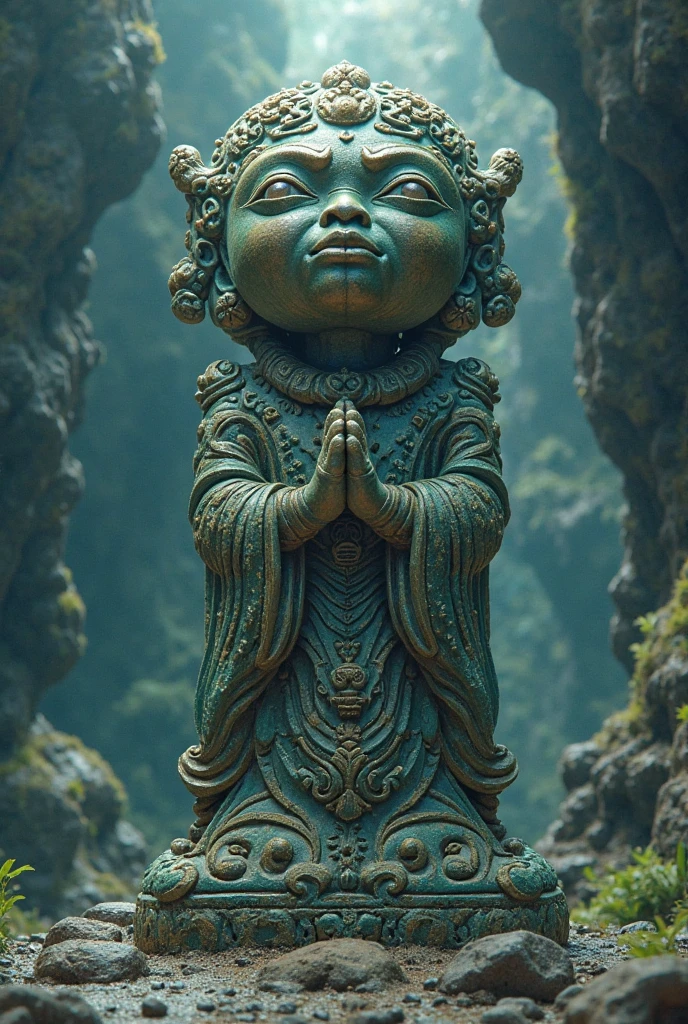 Create an image of the Chachapoyas culture that made figures in stones