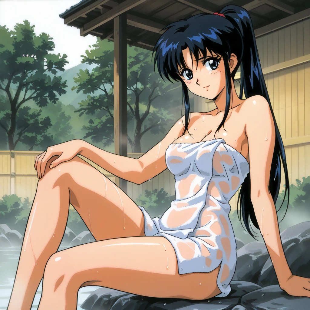 ,Kyoko,score_9,score_8_superior,score_7_superior,sauce_anime,One girl,alone,View your viewers,soaked,downpour,in the forest,negligee、濡れたnegligee、Panties、Lying down,Sad face,:d,arms_behind_return,