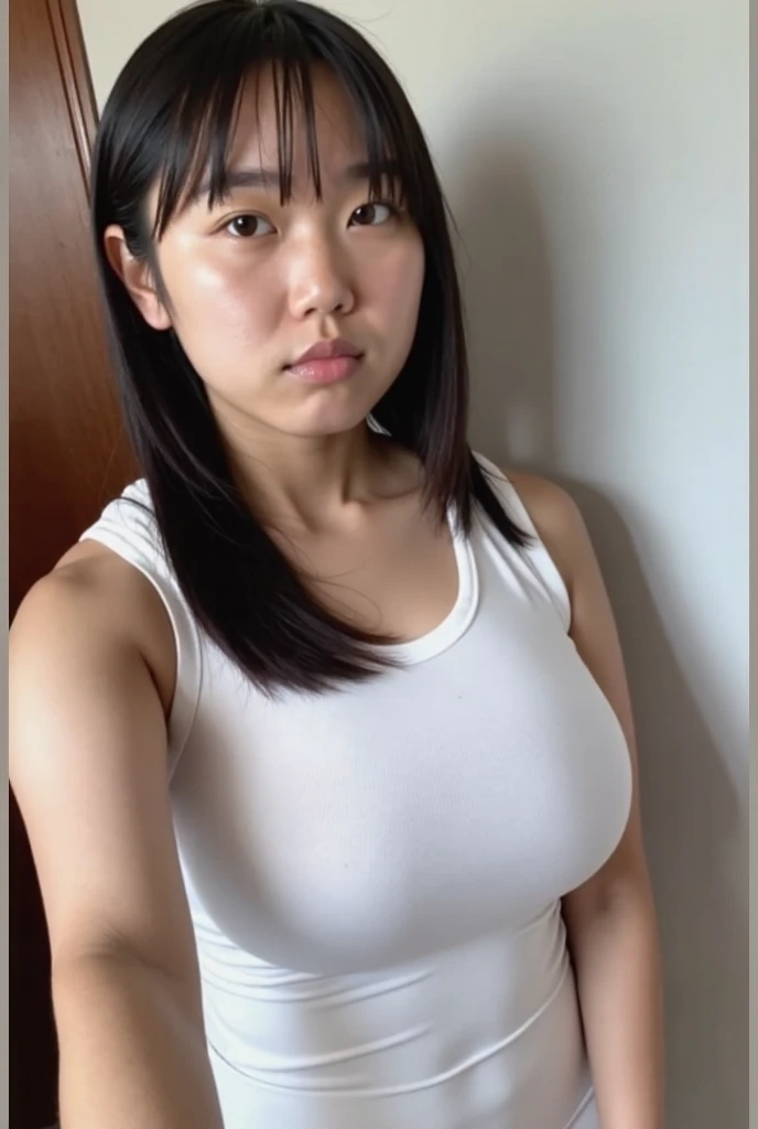 (masutepiece:1.2, Best Quality:1.2), 32K HDR, High resolution, Solo, 1girl in, (Ultra-realistic portrait of Sadako Yamamura, the ring_Japan horror movies), ((Black hair, Long hair, hair over eyes, Long bangs)), (, pale skin, Perfect slim body:1.1) ((ultra gigantic ????, Show me her shaved armpits)), Detailed skin texture, Detailed face, (Dark atmosphere:1.3, Dark living room:1.3, in the abandoned house, in Japan),