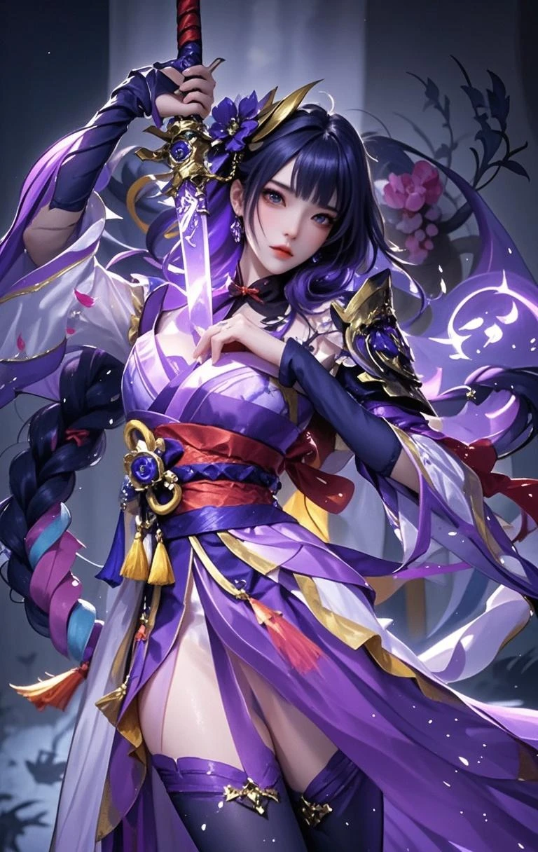 Raiden_shogun is pulling a blade from her chest