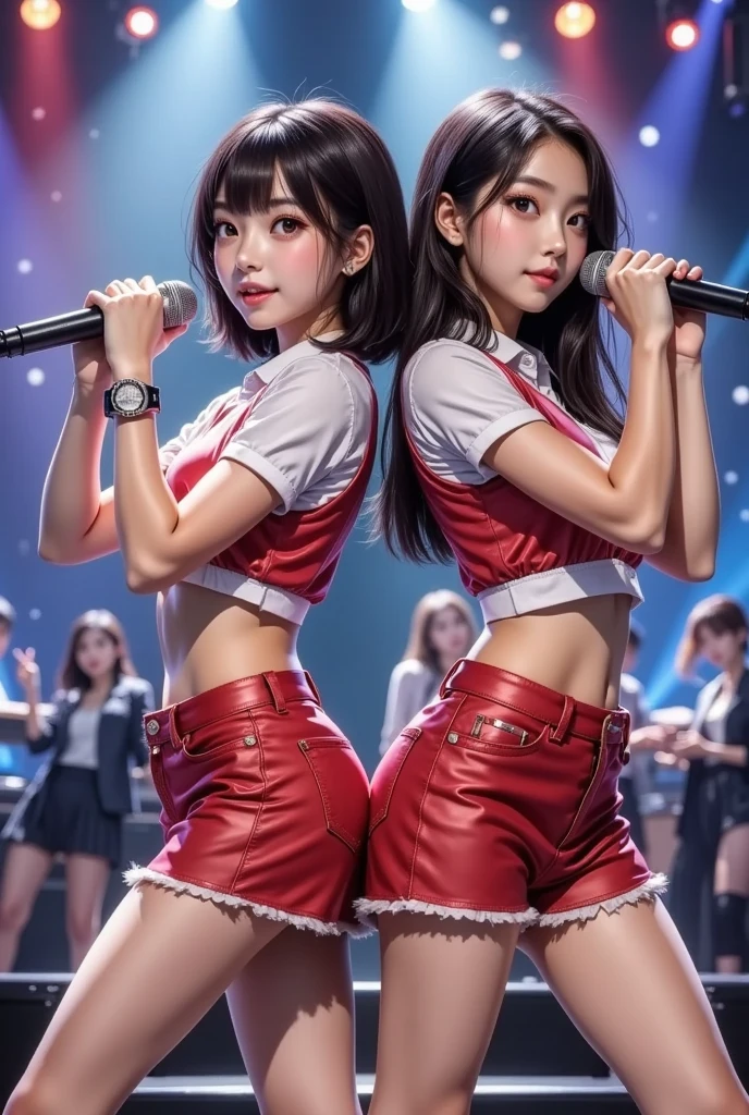 (4K, Highest Quality), (realisitic, Photorealistic), (Yakian),
1 girl, alone, (Attribution to Audiences),
Perfect hands, Looking_al_Audience, Beautiful Face, Long Hair, (Beautiful breasts, Cleavage:1.2),28 years old、pornstar、idol、idol彫刻, whole body,Beautiful legs, Tight white t-shirt, Ultra-mini pleated skirt, I can see your pants, High heels, Pink Panties, Panty-in skirt, Skirt Lift,Butt、Back view、Looking Back