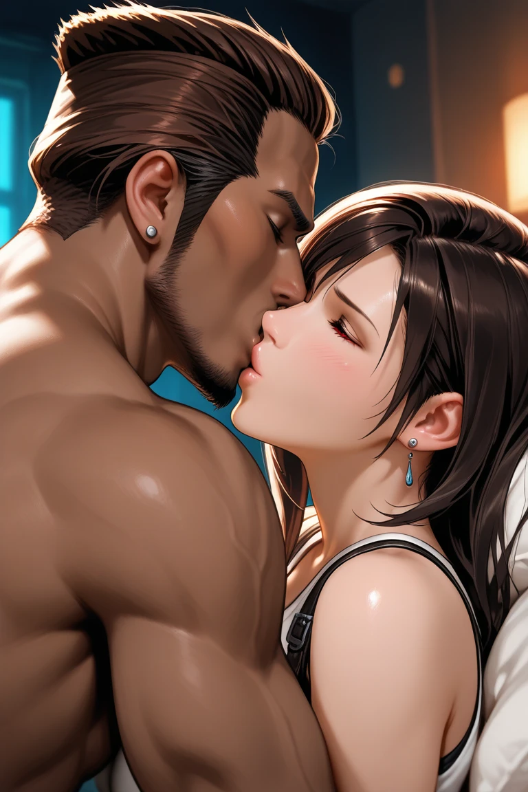 Anime porn scene with naked woman and man in a room, Honesty shinka, a hyperRealistic , hyperRealistic , (software) Workplace Safety, tits, cyber punk, Gym Chun-Li, Muscular!, Honesty, Realistic , Muscular!!, Lit from behind, Muscular sweat lara croft
