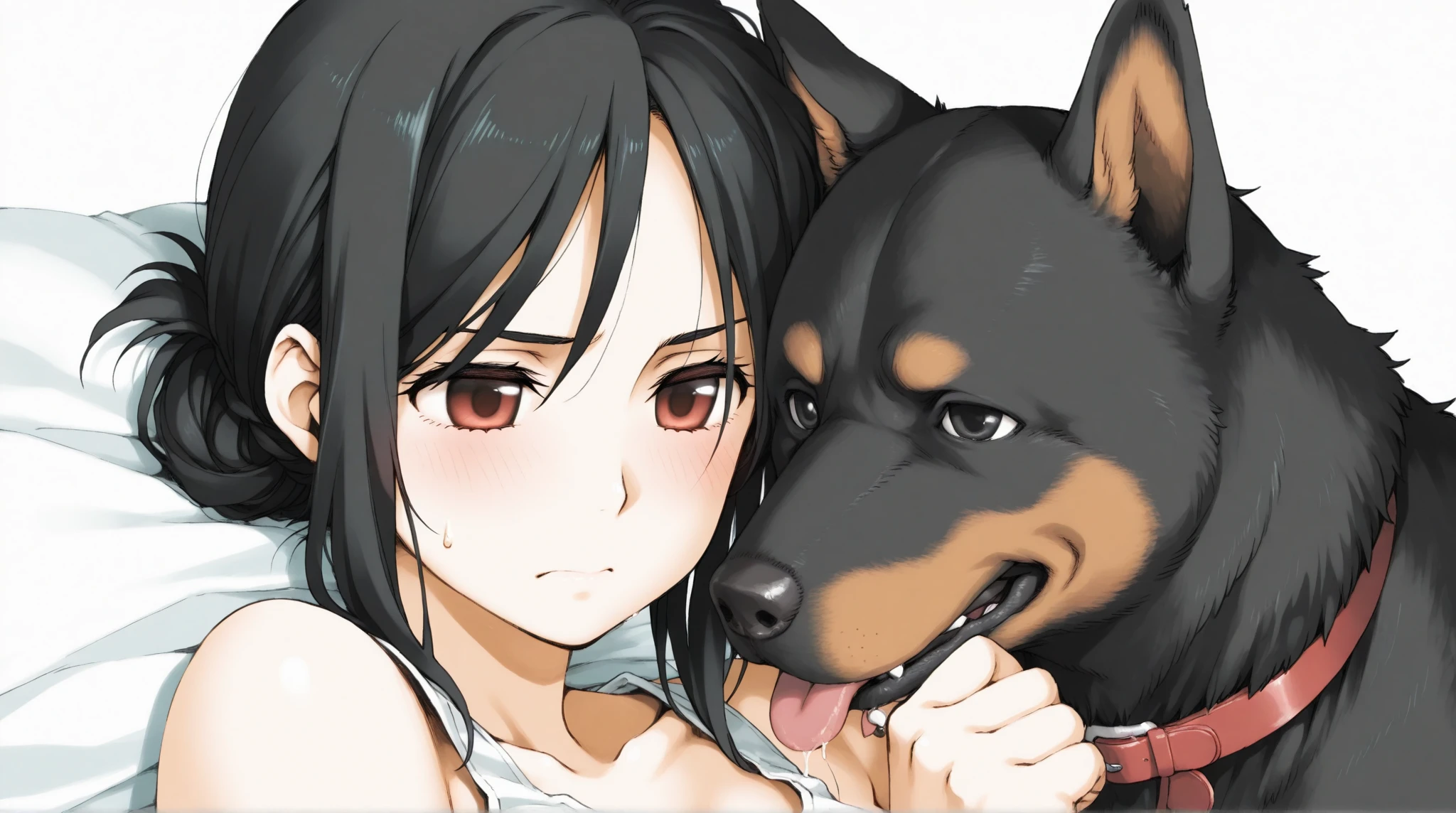 score_9, score_8_up, score_7_up, 1girl, suguha \(sword art online\), tanlines, rolling eyes, (1dog:1.5), fucking, large breasts, dog collar, dog park setting, gradient background, white border, rough sex, forceful sex, motion lines, pussy, 2D, anime, pleasure, drooling, exposed breasts, exposed pussy, nudity, kneeling, squatting, dog collar on neck, leash, pixelart, pixel, (surrounded by dogs:1.2)