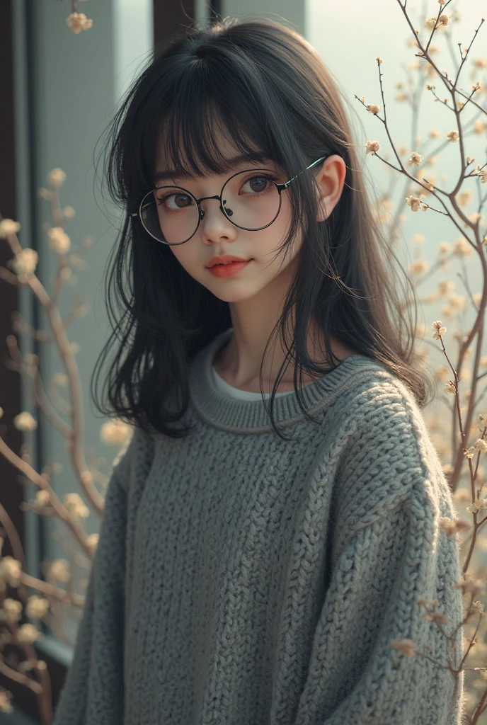 （8K、Hyper HD）transparent bottom、Spread your legs、Black Hair, View your audience,high school girl,Leaning forward,(Random cute clothes),(Random Animation Pose),(Thin type),(Random hairstyle),(Best image quality, (8K), Ultra-realistic, 最high quality, high quality, High resolution, high qualityの質感, Attention to detail, Beautiful details, Fine details, Extremely detailed CG, Detailed Texture, Realistic facial expressions, masterpiece, in front),(Wearing glasses:1.1)、(Big eyes:1.4)、Loungewear