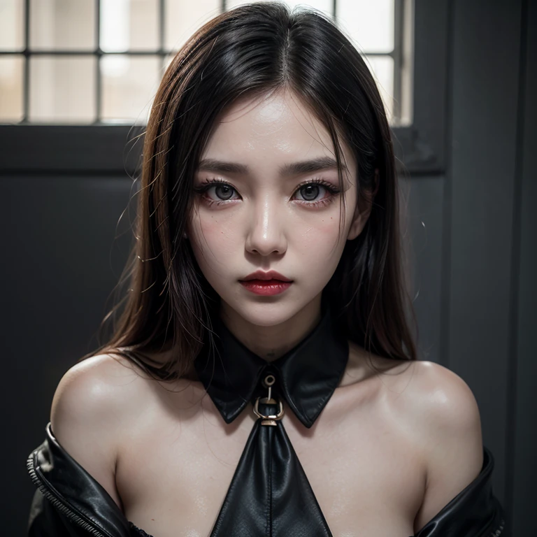Angry Face, BDSM,slave,Rubber,Black Corset,Bondage,Collar,NSFW,((Best Quality, 8k, Masterpiece:1.3))), Crisp Focus: 1.2、(Layer Cut, Big:1.2),Beautiful Woman with Perfect Figure: 1.4、Slender Abs:1.2、Wet Body:1.5、Highly Detailed Face and Skin Texture、Detailed Eyes、Double Eyelids,Long Hair