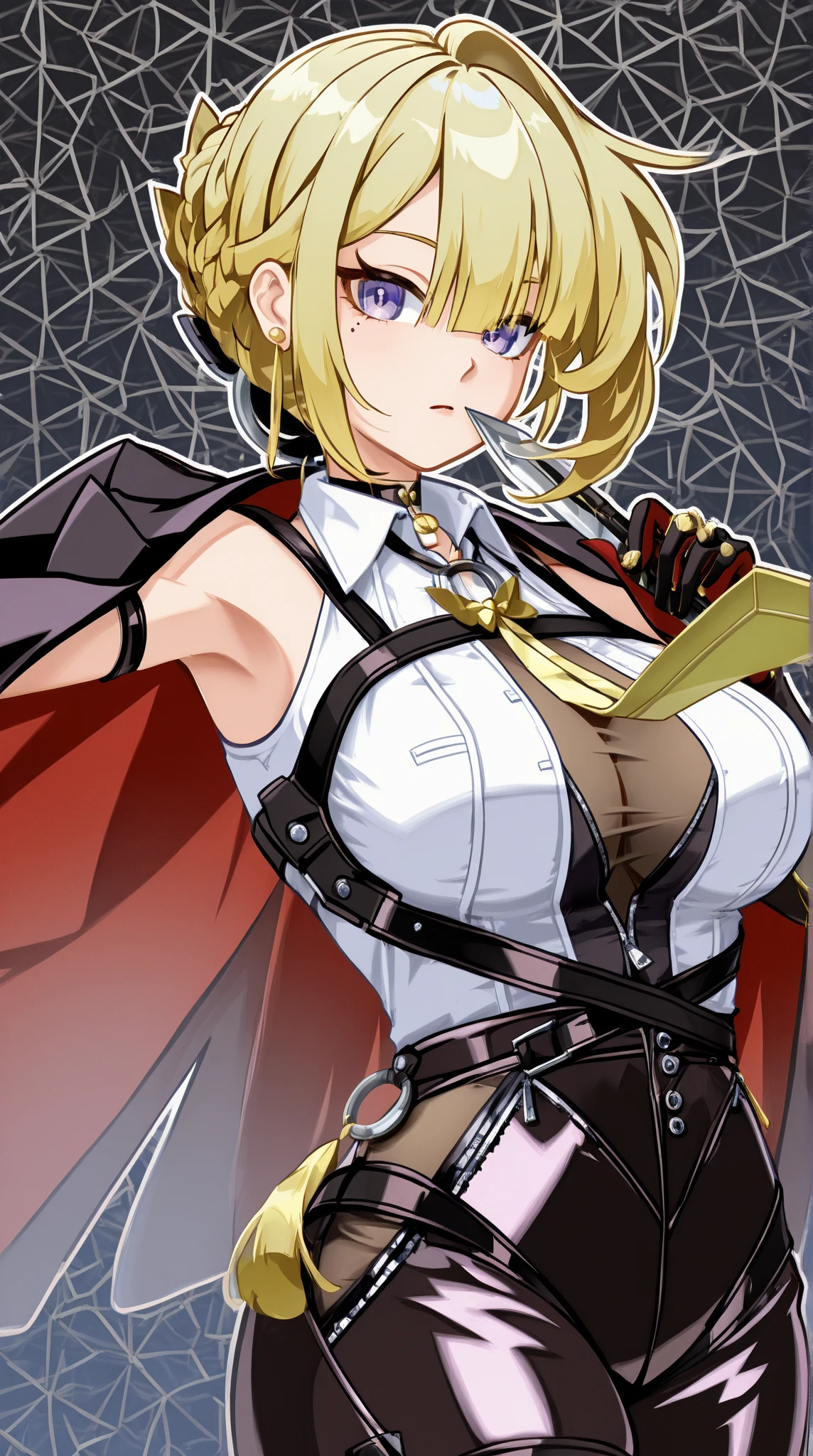 Masterpiece, (40k concept art), Sister of Battle, blonde hair, large breasts, cleavage, epic, brutalism, highly detailed, RPG artwork, Warhammer, blood, oil on canvas, grimdark, erotic, (portrait)