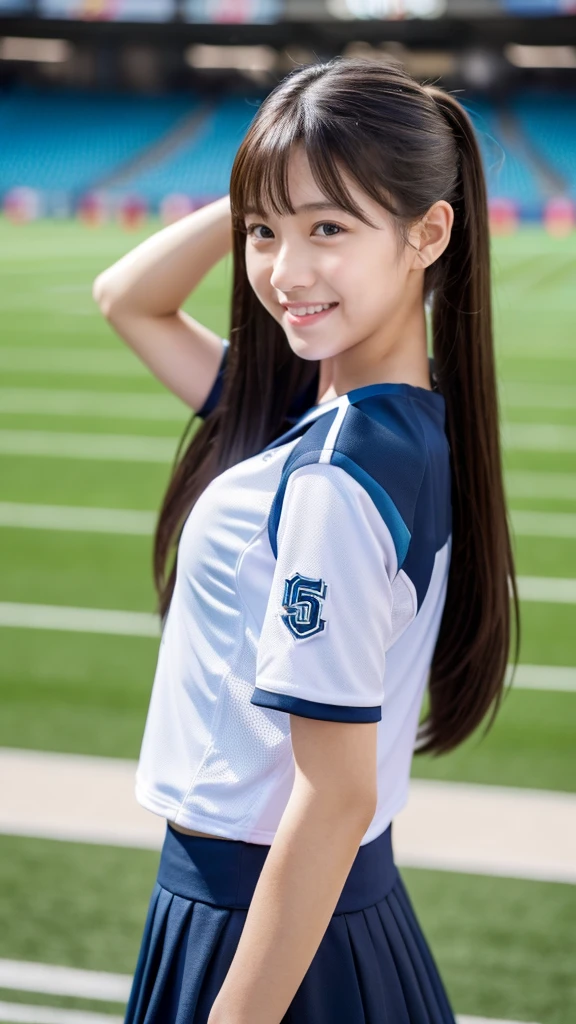 ((Best quality, 8k, Masterpiece :1.3)), 1girl,Athletic field, Pretty woman with slender, Long Hair,Half Smile, gym uniform, gym shirts, white t-shirts, buruma
,Ultra-detailed face,Leaning Forward, cute eyes, Double eyelid