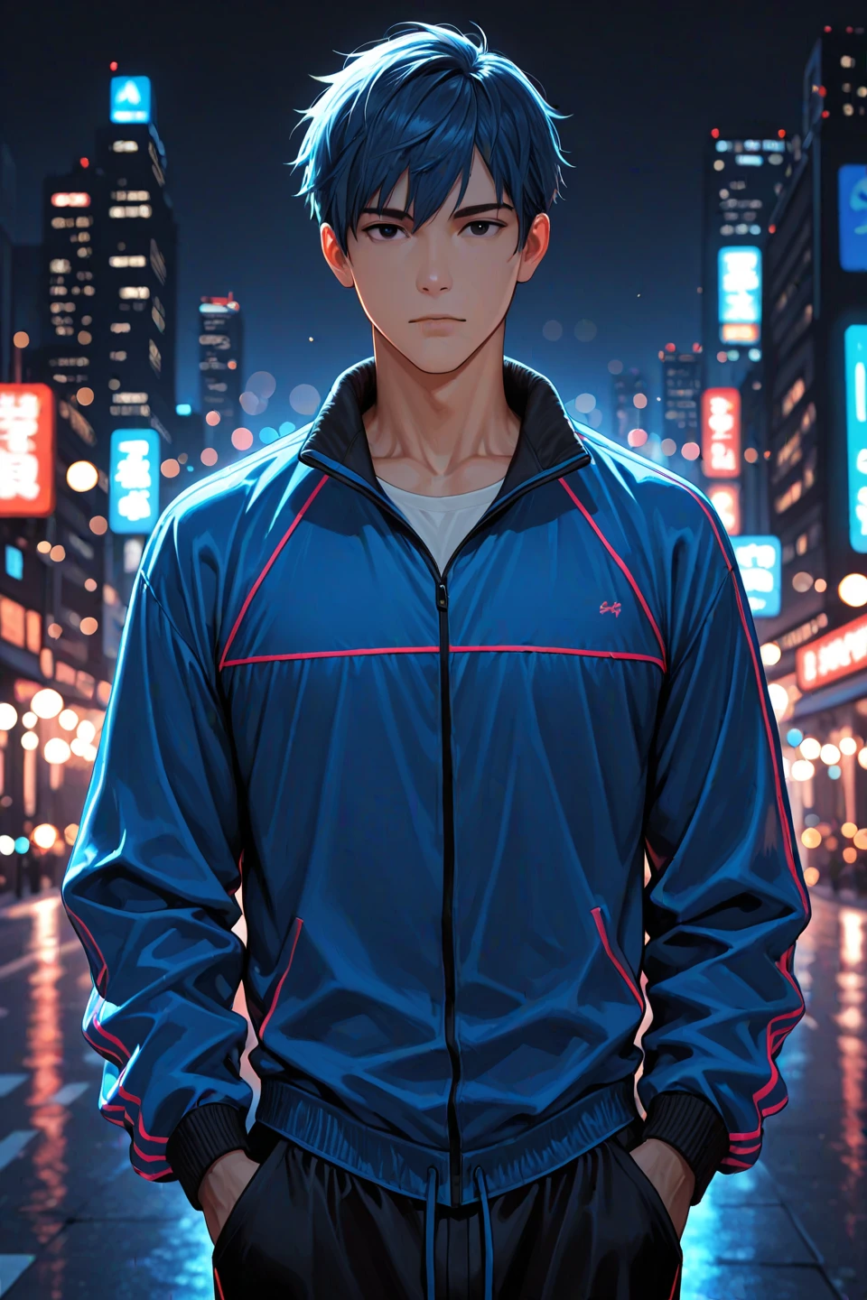 A man, gray jacket