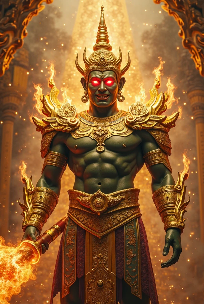 Bajarang Bali with fire background