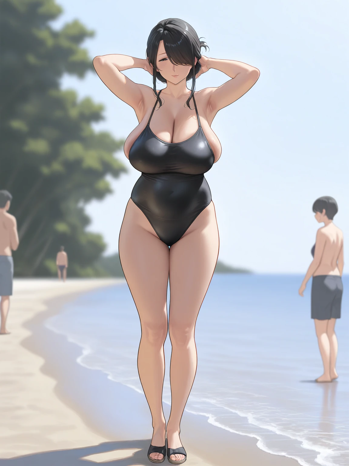 Caitlin Dev 1, as a swimsuit model, Realistic pictures, (((Catwalk))), (confidence), ((Catwalk背景)), (Bikini), (woman), ((Sexy face)), ((Detailed student)), ((Perfect eyes)), (revealing clothing), Extremely detailed, Wheels within wheels, Brushstrokes, ((The Art of Bastien Lecuff-Derham)), 8k wallpaper, Nikon, Popular on artstationh, Popular on CGSociety, midjourney's Artwork, (Sexy),Pregnant women,Crowd outside the stage,encircle,一群Pregnant women走T台,Large Breasts,cleveage
