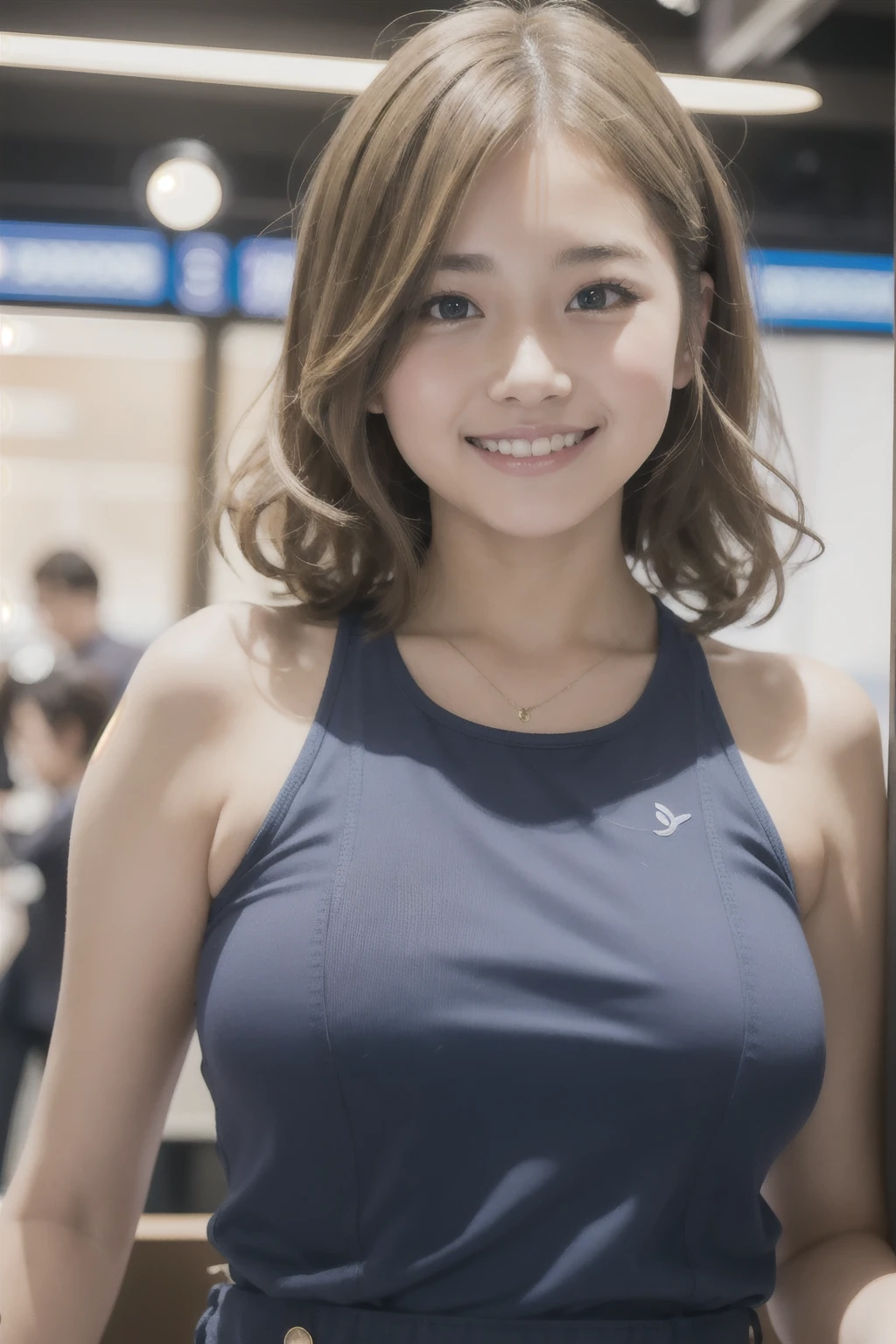 photo of a girl, short hair, hourglass body,  hand on hips, solo focus, posing for a photo, (detailed face), simple white background, looking at viewer  <lora:aurakasih:0.9>