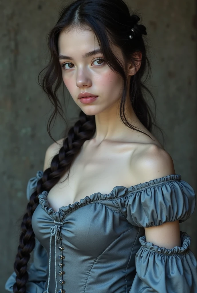 (photo realistic), photo of (LydiaViolet:1), (beautiful face), detailed ((dark blue eyes:1.4)), gloss pink lipstick, 2 long braids, big smile, (matching eyes:1.2), (detailed skin texture), (wearing tight red dress:1.4) at (photoshoot:1.2), (soft lighting:1.2), 4K, sharp focus