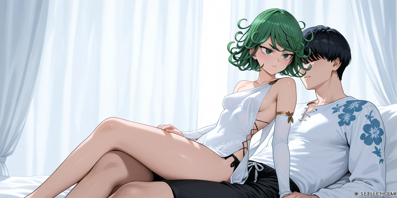 Tatsumaki masturbating with a picture of Saitama (One punch Man)