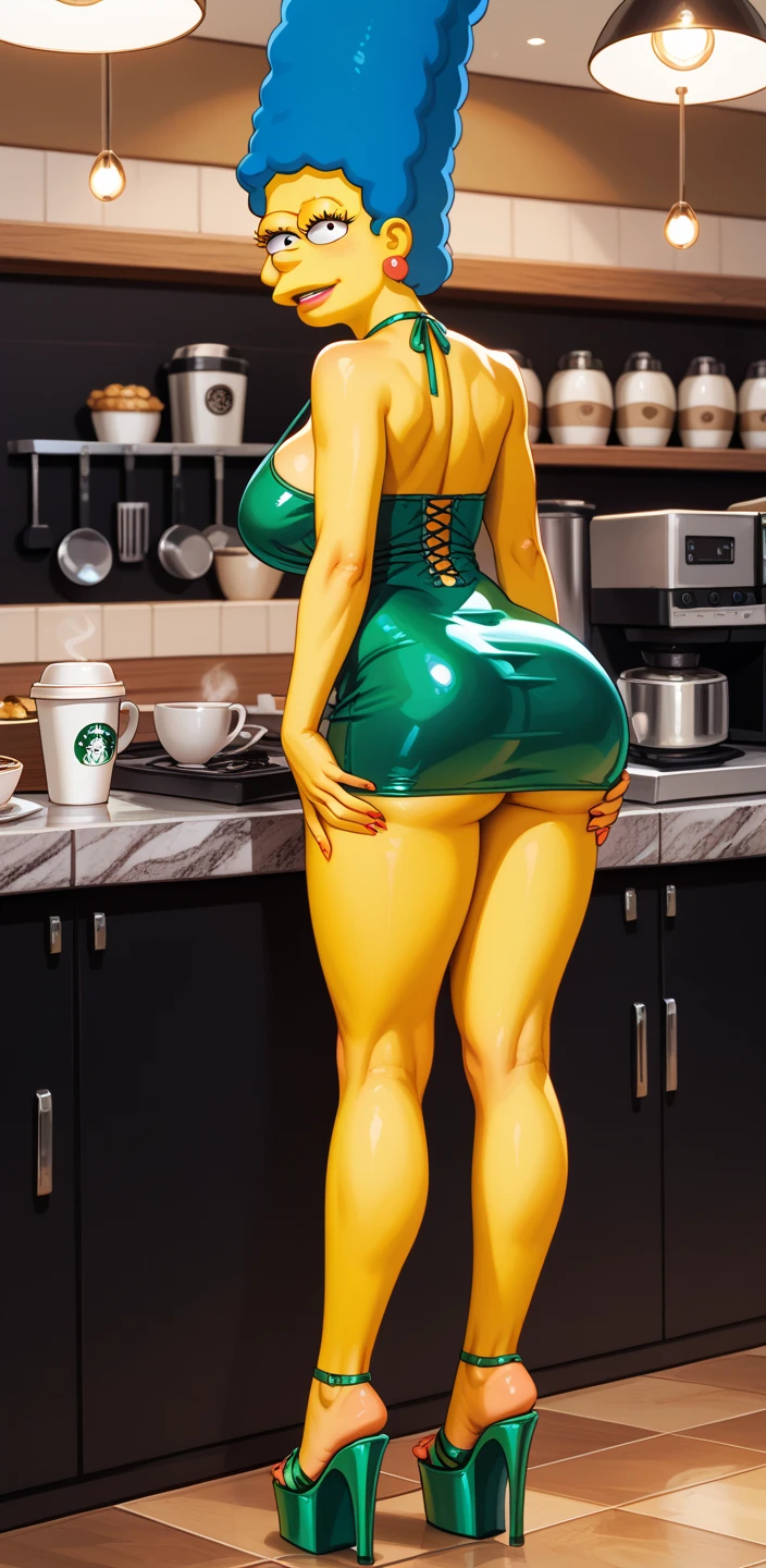 ((best quality, masterpiece, absurdres, super-resolution)) photo of beautiful jpn-gyaru, solo, Green kimono, ((Tsunade)), Naruto universe, ,White hair, standing in playground, from far, from side, glossy, gray kimono, blue kimono sash, beautiful anime eyes with luster reflection, beautiful, money, coins, (gigantic breasts), slendered abs, bubble butt, drinks, bottled water, can soda, (ramune:1), vending machine on background