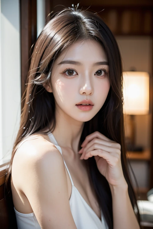 masterpiece, highest quality, Realistic, 1 girl, that&#39;T-shirt is wet and see-through, Transparent dress, Western Garden, Sexy backward pose, Beautiful long hair, Big Ass, , Realistic美しいlegs, my breasts are big, lie, barefoot, Protruding nipples, 私 got soaked all over.., A well-trained body, Abdominal muscles, Professional Lighting, Glowing Skin, Full body photo including legs