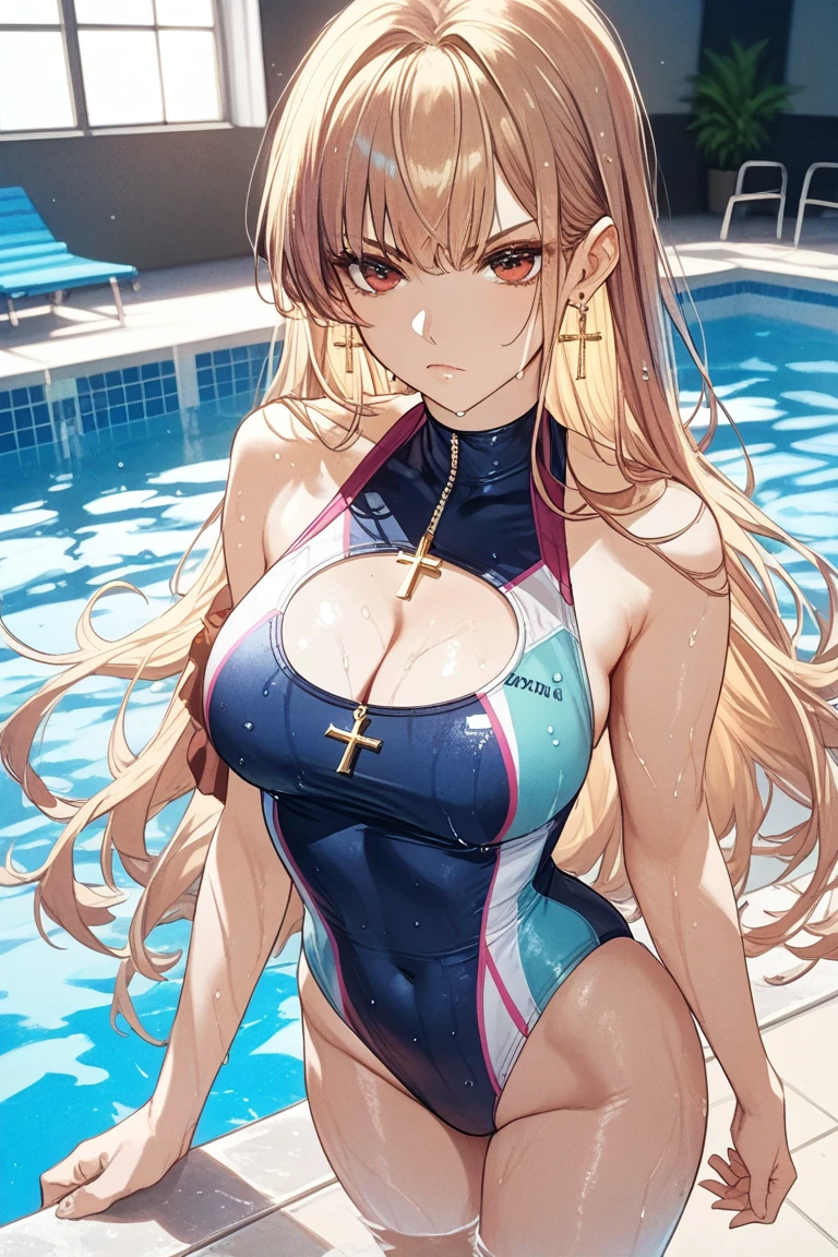 <lora:viper-nikke-richy-v1_1:0.8>, viperdef,1girl, solo, perfect lighting, OverallDetail, detailed, deep skin,textured skin, hair over one eyes, long hair, hair ornament, black swimsuit, shiny clothes, breasts apart, thighs, thigh gap, cameltoe, wet, multiple boys, 6+boys, facing viewer, full body, smile,heavy breathing, full-face blush, nervous smile, open mouth, sweat, sweatdrop, beach, sand ,outdoors, <lora:outline:0.3>, <lora:hyperdetailer_v095:0.25>, <lora:add_detail:0.2>, weird atmosphere, (best quality:1.1), (masterpiece:1.2), high quality shadow, beautiful detailed, (high detailed skin, skin details), (wide_landscape, 8k), beautiful face, detailed eyes, depth of field, dramatic light, best quality, highres, best shadow, best illumination,