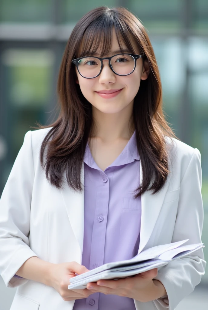 Highest quality、masterpiece、High sensitivity、High resolution、Detailed Description、Slender women、Glasses、Nurse uniform、