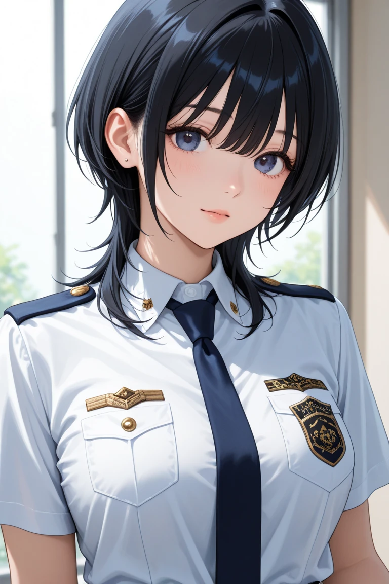 Hotel staff,Girl in uniform,summer,Short sleeve,smile,Hotel Lobby,8K, Highest quality, masterpiece