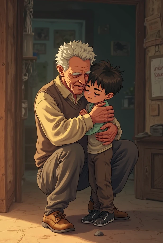 Eimi Fukuda who was sitting next to an old grandfather and hugging him 