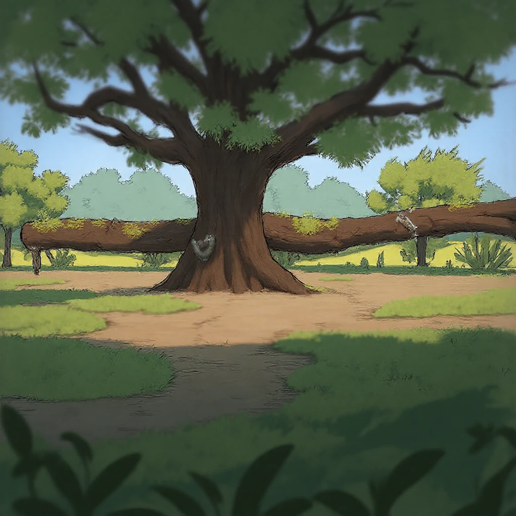 a red poke ball shape ant hill with a huge tree in the paradise hd , HDR 4k, 8k upscale