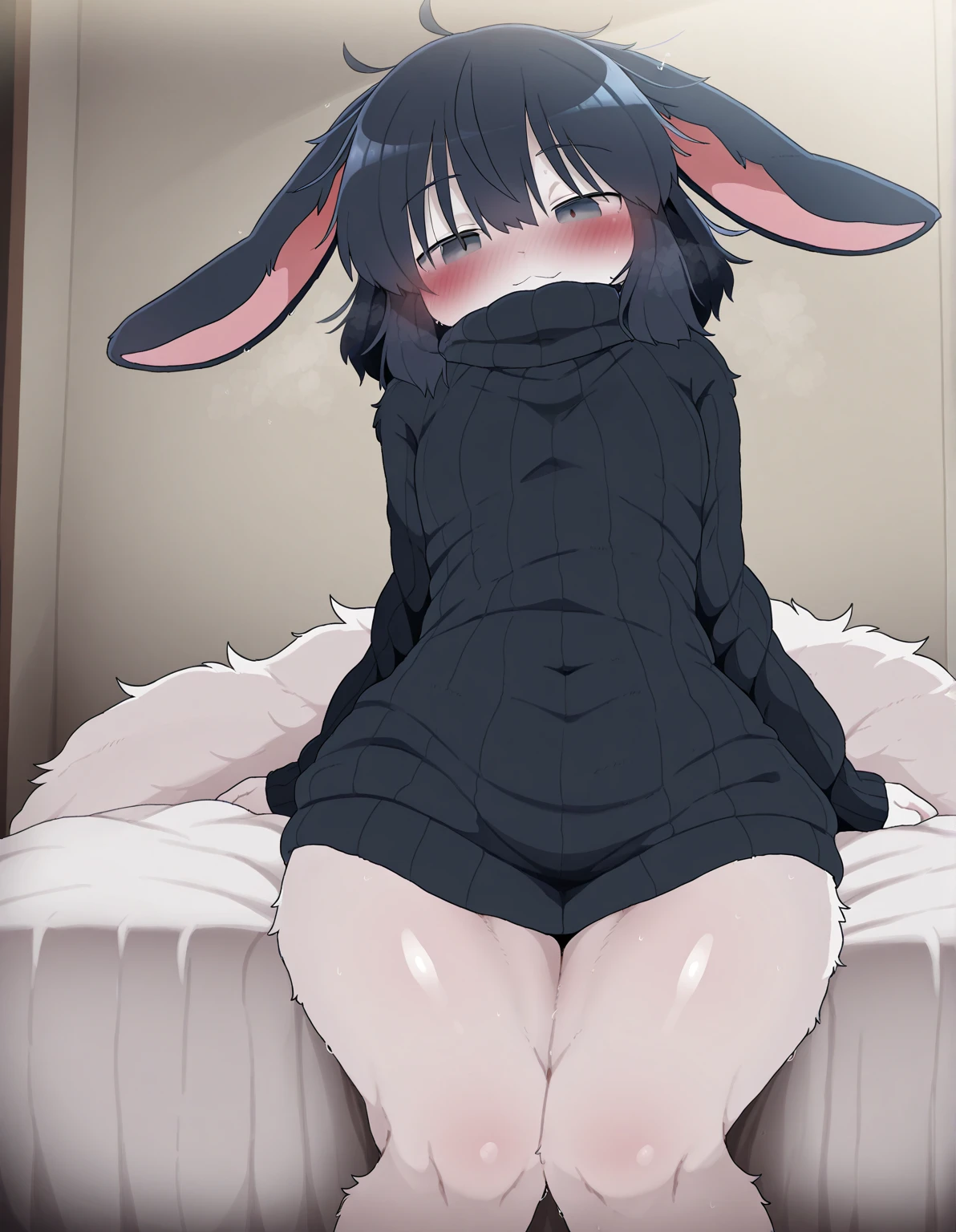 indoor, bedroom, on_bed, (chibi)，((((White lace apron，white stockings)))) ((Nanachi\（made in abyss\）)), [[brown pubic fur_body, red fox_tail，bunny ears]], (((quadruped, feral, canid, canine))), hind_limbs, (pink_pawpads:1.2), (animal_legs, animal_hand:1.2)，nanachi solo, looking_at_viewer spread_legs, Naked, erect_penis, ((presenting_Penis), on_back,best_quality, hi_res, masterpiece, absurd_res Highly_detailed, 4k, high_detail, detailed_background uploaded_on_e621, (by_Hioshiru:1.2), (by_Ancesra:0.6), (by_Kekitopu:0.6), (by_kikunyi:0.6), (by_Syuro:1.2), (by_Doxy:0.6), (by_youjomodoki:0.6), by_dacad, (by_reysi:1.2), by_zinfyu, by_pata, by_chunie, by_dr.bubblebum
