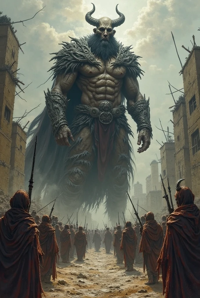 (Huge Monster and sexy sorceress), (in 8K, RAW Photos, top-quality, ​masterpiece:1.2), (realisitic, Photorealsitic:1.37), ultra-detailliert, high resolution, building crumbling, Burning flame, dynamic ungle, shinjuku