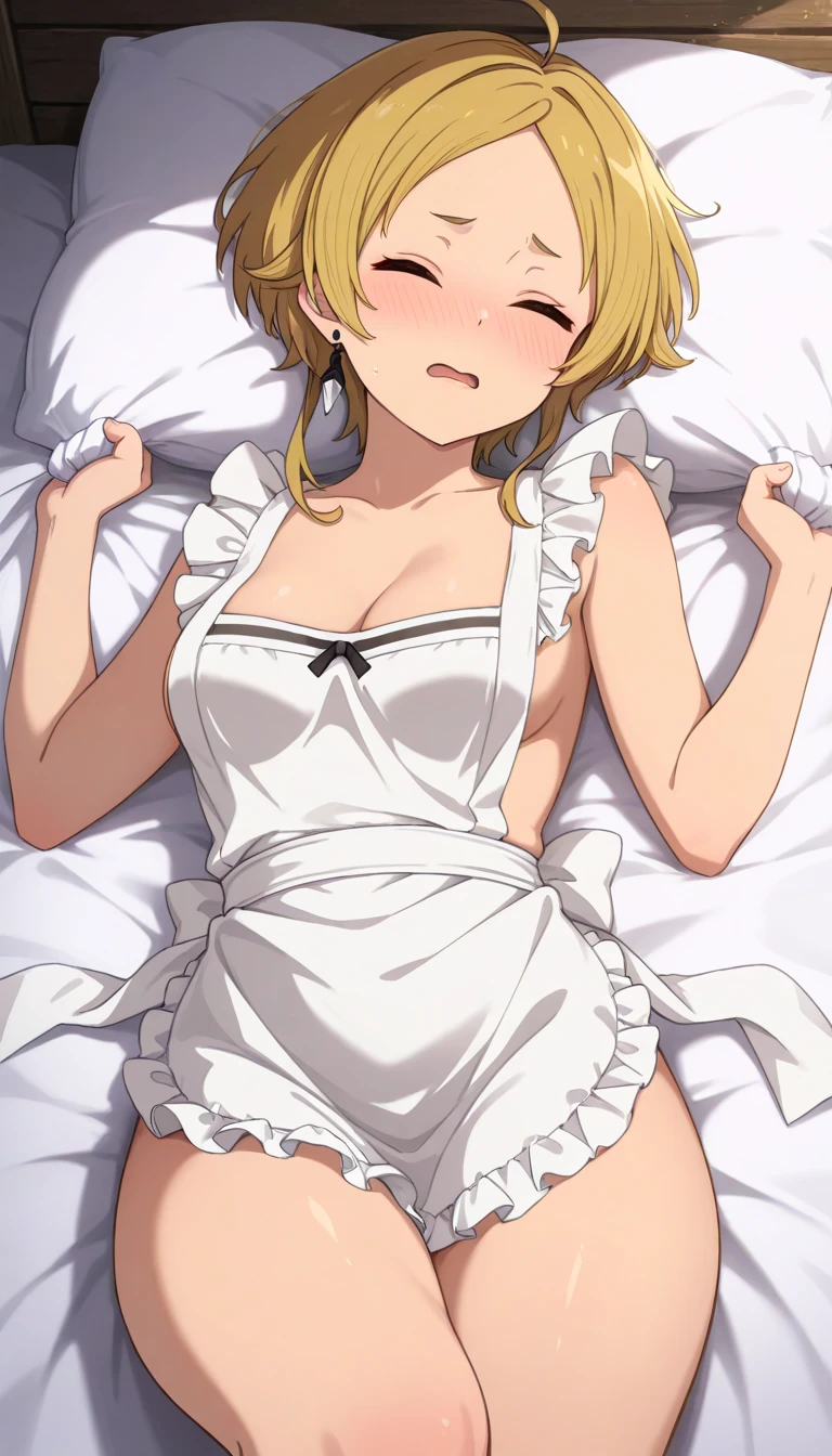 score_9, score_8_up, score_7_up, source_anime, rating_safe, intricate details, anime screencap, official style, looking at viewer, , ,
1 tall girl, saber \(fate\), blonde hair, closed half eyes, wince, frown, orgasm, ahoge, hair between eyes,medium hair,, arms up, (nsfw ,shackles,), (Striped Glitter,Seraphic ,Hexagram ,Supersolid,Quantum entanglement,Self-healing Concrete,Acrylic Convection,Vibration,Mesmerizing,Enigmatic,Dodecahedron magic:1.0), fsn_ubw_style, (missionary position) , virginal sex, yuri, lesubian, alone, Dutch Angle, View your viewers, SaberWedding, torn wedding dress, white dress, strapless, choker, elbow gloves ,Cowboy Shot,, in beautiful bed, bed room ,open mouth, pussy juice,, blush, small breast, nipples, saliva,