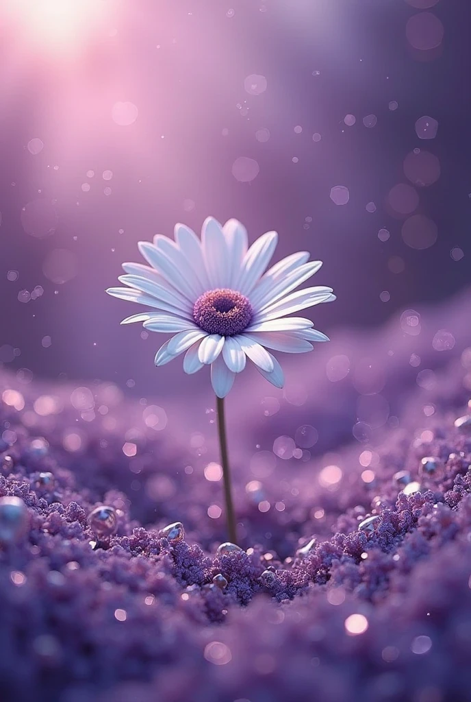 A big purple sunflower on a huge cloud