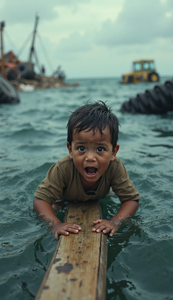 monk drown in water and crying