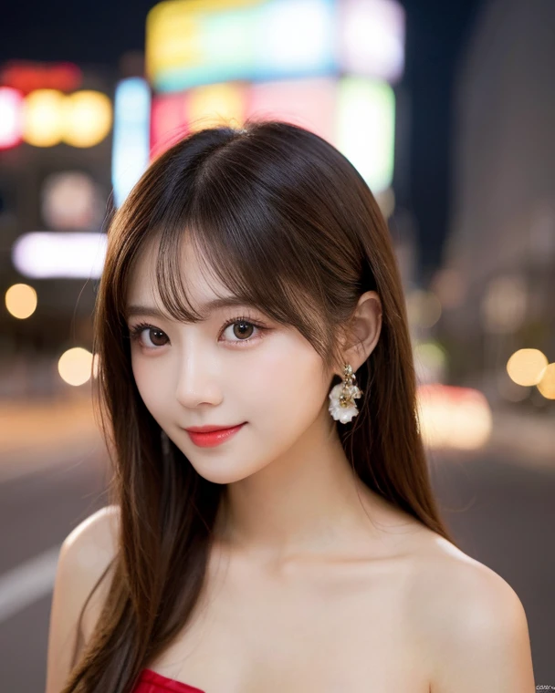 ((masterpiece: 1.4, best quality))+,(ultra detail)+, official art, unity 8k wallpaper, ultra detail, beautiful, high quality, Highlight your cute face,  masterpiece, best quality, (Above the brightly shining professional wrestling ring:1.5), Popular shoulder length hairstyles, (brown eyes, brown hair), bust, smile brightly, (White Sleeveless Turtleneck Lace One-Piece Swimsuit:1.4, (bust:1.5), (jewelry earrings, hairpin with large ribbon:1.4)