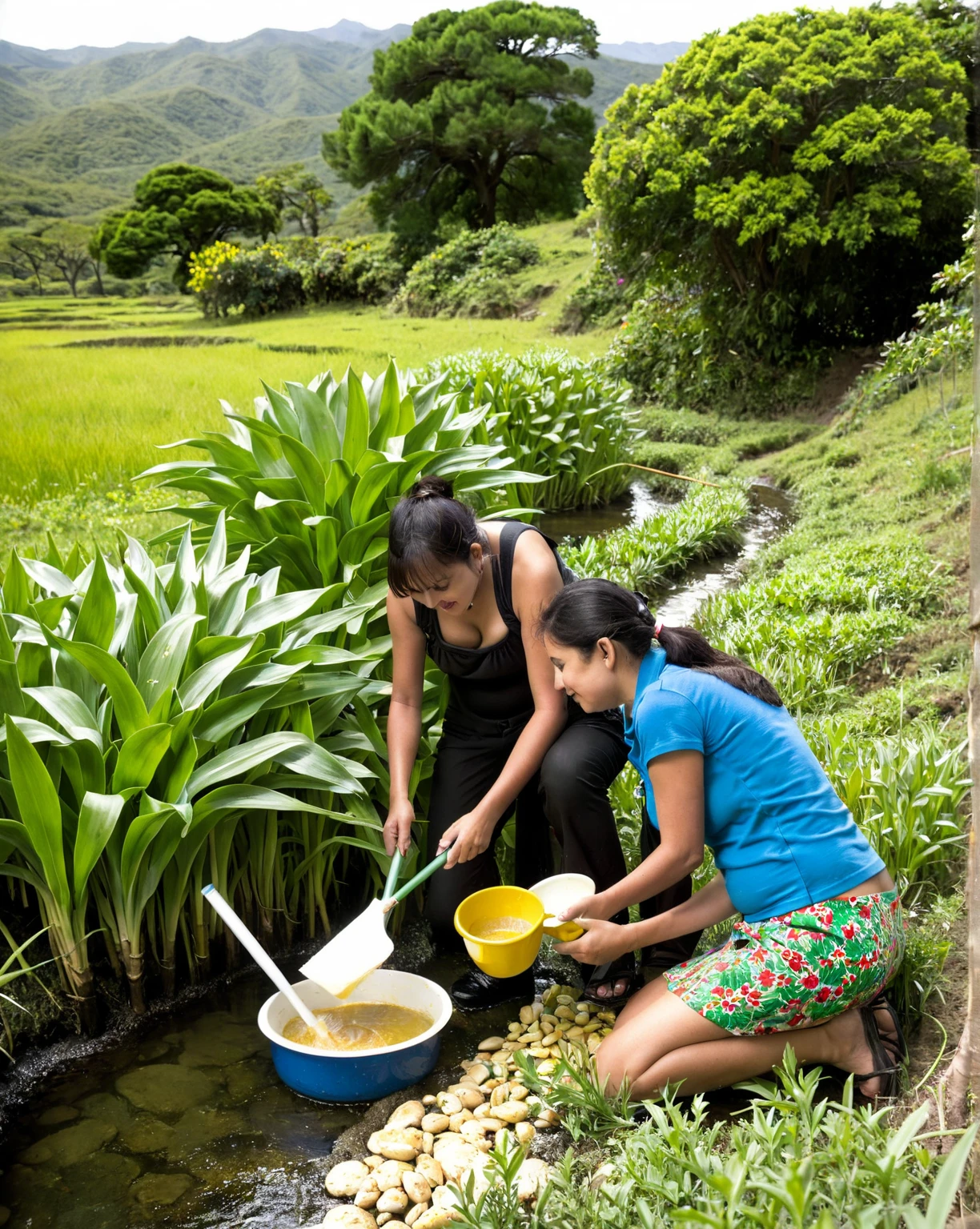 Village women filling water