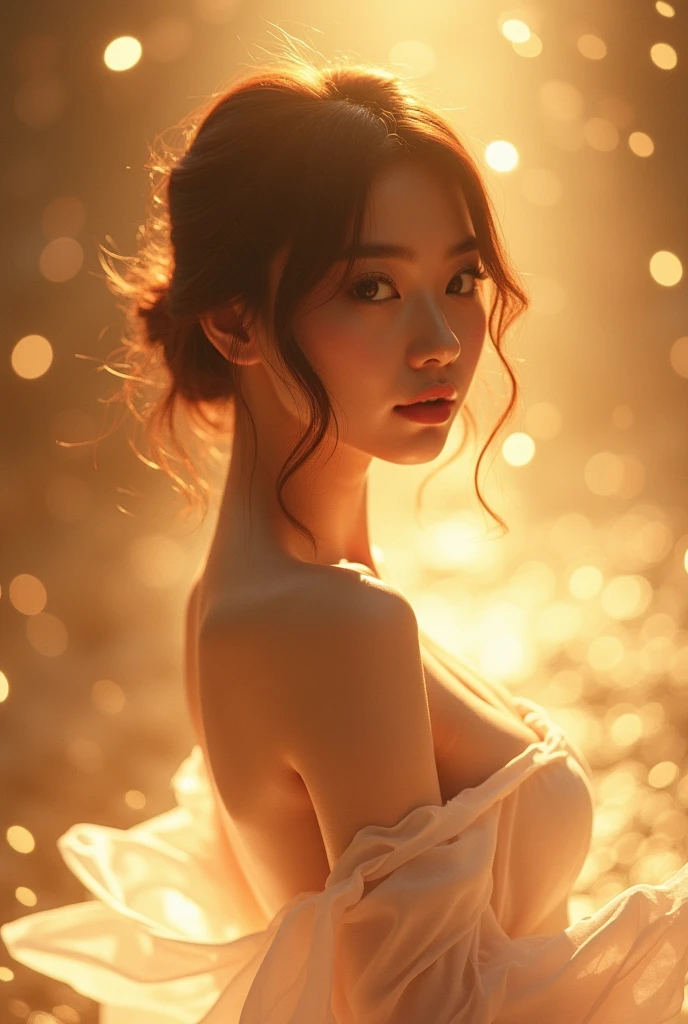 (((Full body image of a woman))),(Model shooting style), (shy), 1 person, Lonely, Extremely rich facial detail, Beautiful Eyes, [Chubby], cute, cheeks turn a little red，bright, Stunning beauty, (Rembrandt Lighting), ARRI Lens, Surreal, (Skin with attention to detail:1.2),8k,uhd,ARRI ALEXA 35, Dramatic Rim Light, high quality,Very delicate and beautiful, A wonderful masterpiece, Very detailed, High resolution,Best Shot, Best Shadow,Complex,Sharp focus, Focus distance 100mmf/2.8,high quality, 1. Japanese women, alone.cute,Fuka Koshiba,Yuki Sakurai, Lens flare,Beautiful breasts,Cool eyes,Glossy Lips,An ennui smile,Glowing Skin,Clear Skin, Well-formed face, Sexy Eyes, Toned body, Confusion and expectations, Sexual premonition, lustrous,Sparkling Eyes,Vivid Rouge, Beachfront vacation homes,Magic Hour, Fleur Tulle Baby Doll&shorts,adventure,Opening the curtains,Angle from outside the window