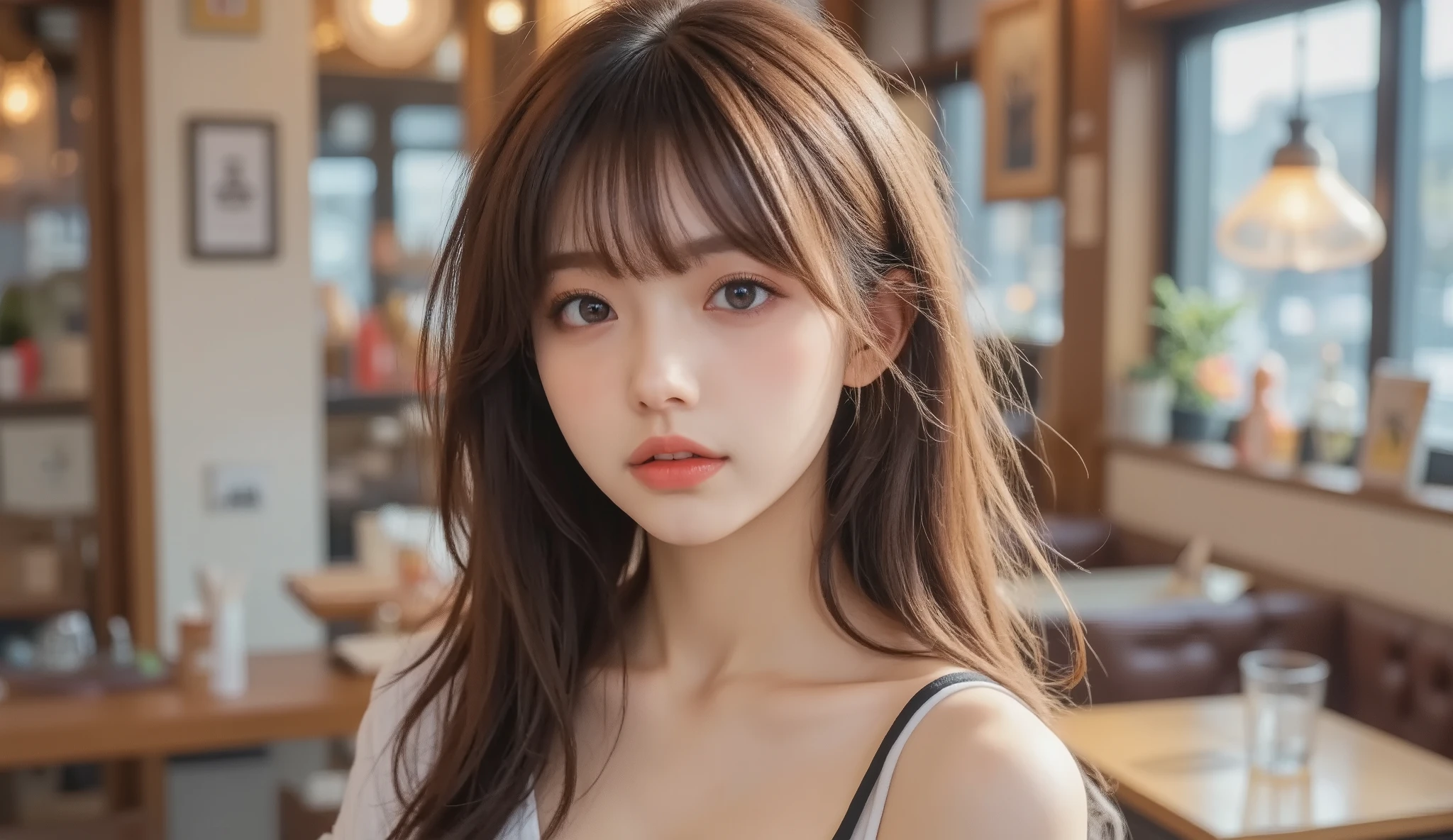 clear focus :1.2, 24 year old pretty girl with perfect body :1.4, slender belly :1.3, RAW pictures、超A high resolution, full body, ultra high definition, DETAILED PICTURES, big smile, Sexy, facing camera with horns, close-up , (1girl), beautiful face, (Realistic face),Beautiful Hairstyles, Realistic Eyes, beautiful detail eye, (Realistic Skin), Beautiful skin, (sweater), Ridiculous, charming, ultra high resolution, Super Real, High Definition, The golden ratio,beautiful hands、10、Hi-Res Masterpiece、top quality、head:1.3、((Hasselblad Pictures))、Fine skin、Crisp Focus 、( cinematic light )、Gentle Writing、dynamic angle、[:(detailed faces with ofisu:1.2):0.2]、 Negative Pro, Highly detailed faces with ofisu and skin texture, Detailed eyes, double eyelid,masterpiece,Spooney Eyes,Spooney Hand, face up, Completely,(破裂しそうなほどHuge Breasts:1.1),(Canon RF85mm f/1.2), (8k, RAW pictures, top quality), (Practical, Practical photography), (Highly detailed, best image quality, Supermarketディテール, high resolution, Description of Highly detailed, Supermarket, very exquisite and beautiful work), beautiful and delicate girl, ((Perfect Body)), 非常にDetailed eyesと顔, white skin,  Elegant Beauty , ((delicate skin texture, Pores )), Perfect Anatomy, Delicate and beautiful body, Delicate Face, Slim abs, Slim Waist), Big Ass,  Exhausted Belly, (Huge Breasts;1.37, Big breasts:1.37, big clevage:1.37)