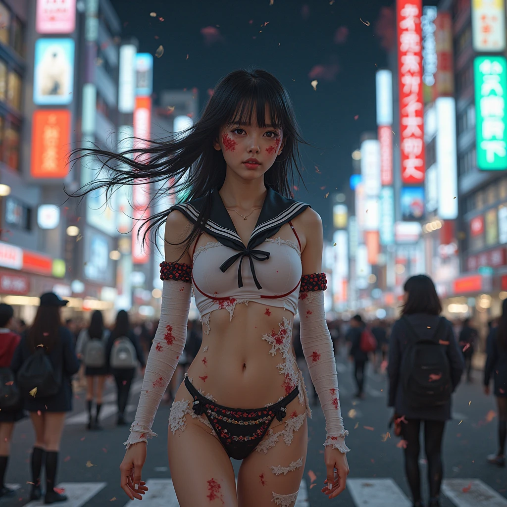 ((bokeH, Acutance:0.85, ultra-detailed:1.35)), (((from below))) . The background is the downtown area at (Twilight:1.4), (((Red-dyed clouds above hed:1.3))), { The Sky takes up more than third of the composition | (many colorful Lights:1.2) | lens flare | Burning | Haze | (luminous Particles) | Mystic sight | God rays | Lightning }, { Underboob | Oiled ivory skin | FullBody:1.2 } . (Masterpiece:1.2) of professional Analog photo with (Hasselblad), (((UltraRealistic and Photorealistic with touch of rawness:1.37, Volumetric lighting))) . ((( A group photo of KAWAII girls in WHITE Fundoshi, at Hakata Gion Ymakasa Festival ))), ((Extremely detailed KAWAII face variations)) . Assfocus with looking ahead .