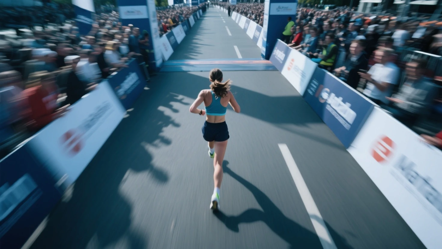 Using laptop while running in marathon