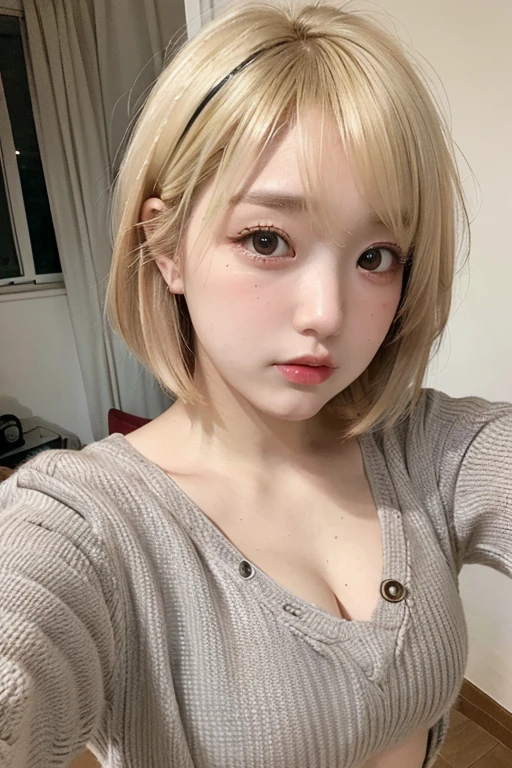 Tabletop, highest quality, figure, Super detailed, In detail, High resolution, In 8K,wallpaper, Perfect dynamic composition, Beautiful fine details, Black Tank Top,Short Bob Hair、Shiny silver hair color,Big Natural Color Lip, Bold sexy pose,Expressionless、Cold Stare,Harajuku、20-year-old girl、cute、sexy shot looking at camera、In a dark room、Sleeping in bed