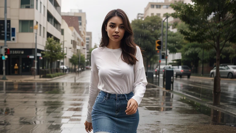 fit girls, hourglass figure, walking towards the camera:1.2, walking:1.2, walking fast:1.2, wind blowing hair:1.3, windy, strong wind, determined, surrounded by neon-lit cityscape reflections, vray render, ray tracing, subsurface scattering, (walking towards viewer:1.3), (hyper realistic:1.3), (portrait:1.2), highly detailed eyes,(highly detailed skin:1.3),(freckles:0.6),pores, (4k),back lit, rim light,large breasts:1.3, crossing legs, alluring stuning gorgeous posing european drunk homeless sexy Arabian lady ((dirty))ripped ripped tight jeans with lose baggy tee-shirt, regular fit white Tee-shirt, white plain Tee-shirt, intricate enviroment, intricate texture of skin, food waste, trash, garbage, night, night street lights, carton boxes, cute face, sexual intention, toned legs, long length tee-shirt, short sleeves basic, white tee-shirt long length, ankle boots, middle eastern 22 years old fashion girl, wavy hairstyle, detailed eye's, nose and lips, detailed hands and fingers, baggy long Teeshirt, perfact body, walking style middle eastern beautiful girl, carrying leather hand bags, wearing gold bracelet, golden watch, wet road, after rain atmosphere.