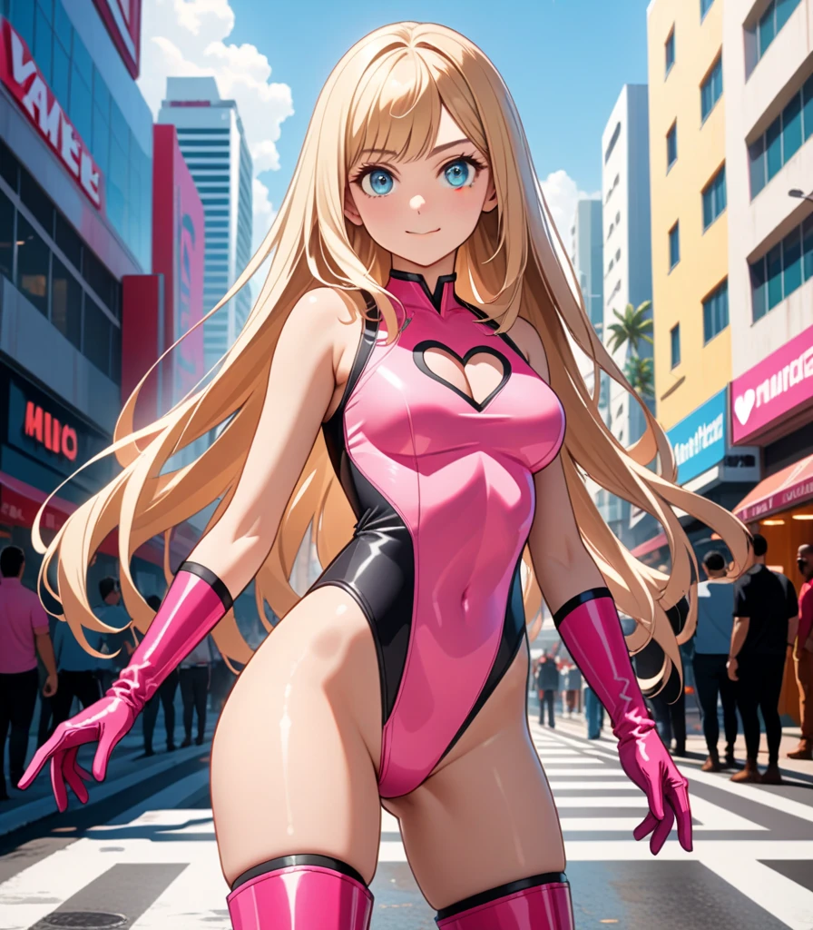 masterpiece, best quality, (1 girl), solo, wide hips, (small breasts), slutty grin, young girl, wide hips, street, nighttime, detailed eyes, elegant girl, blonde, elegant hair, open mouth, wearing a slutty bodycon, ponytail, slutty, choker, slut-earrings, cameltoe, long hair, (hair over one eye), thong, (hair covering one eye), curvy, nice hips, (tight clothes),