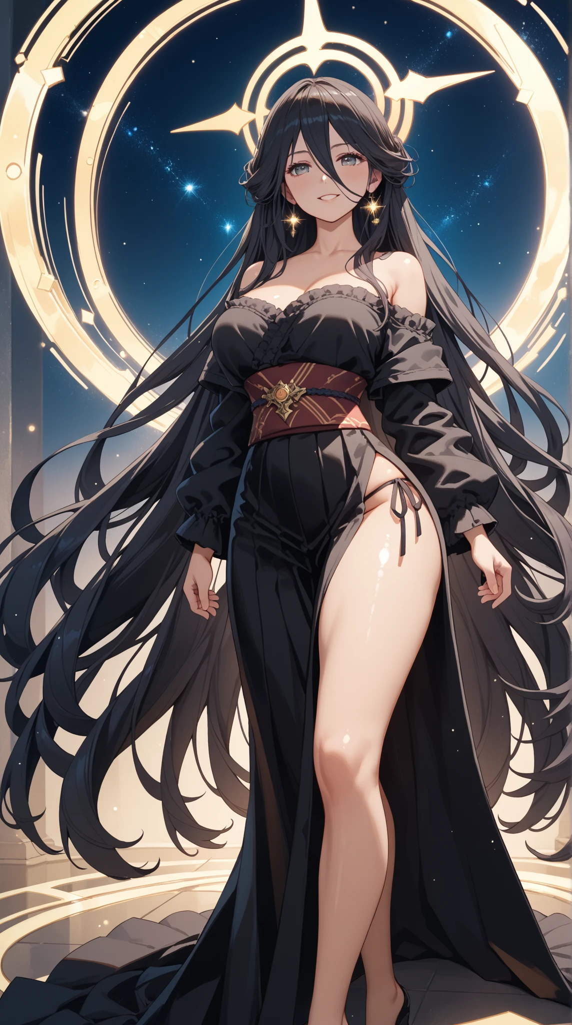 flat vector art, woman, beautiful anime style woman, flat color, wide angle, clean detailed faces, intracate clothing, analogous colors, glowing shadows, beautiful gradient, depth of field, clean image, high quality, high detail, high definition, Luminous Studio graphics engine, cute face, slim waist, nice hips,