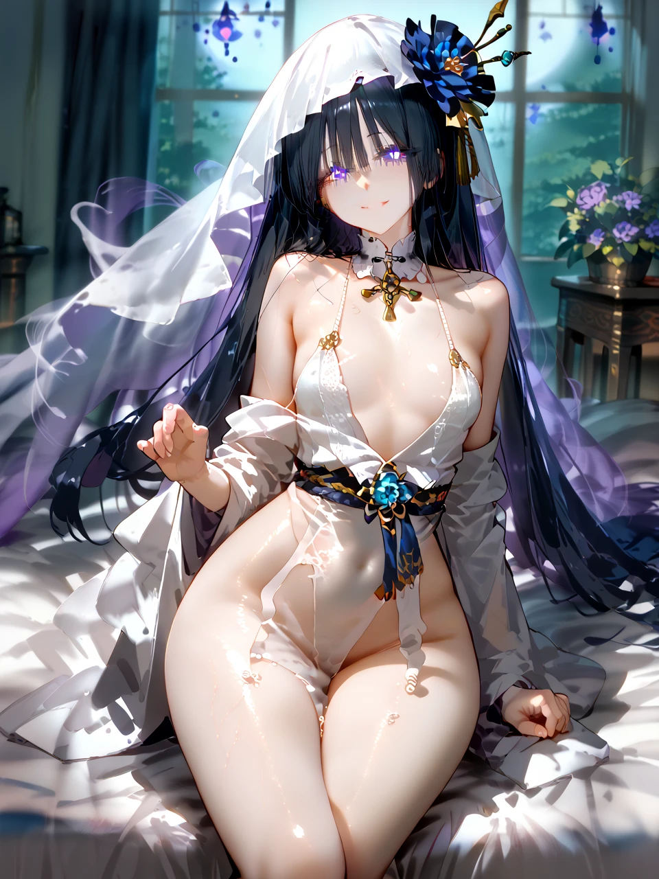 Young beautiful girl，mature slender lady，Purple，Zamabu，cute，covered in honey，4K，cream，Sweating，Gasping for air，Full body covered with ribbons，Covered with transparent tape，