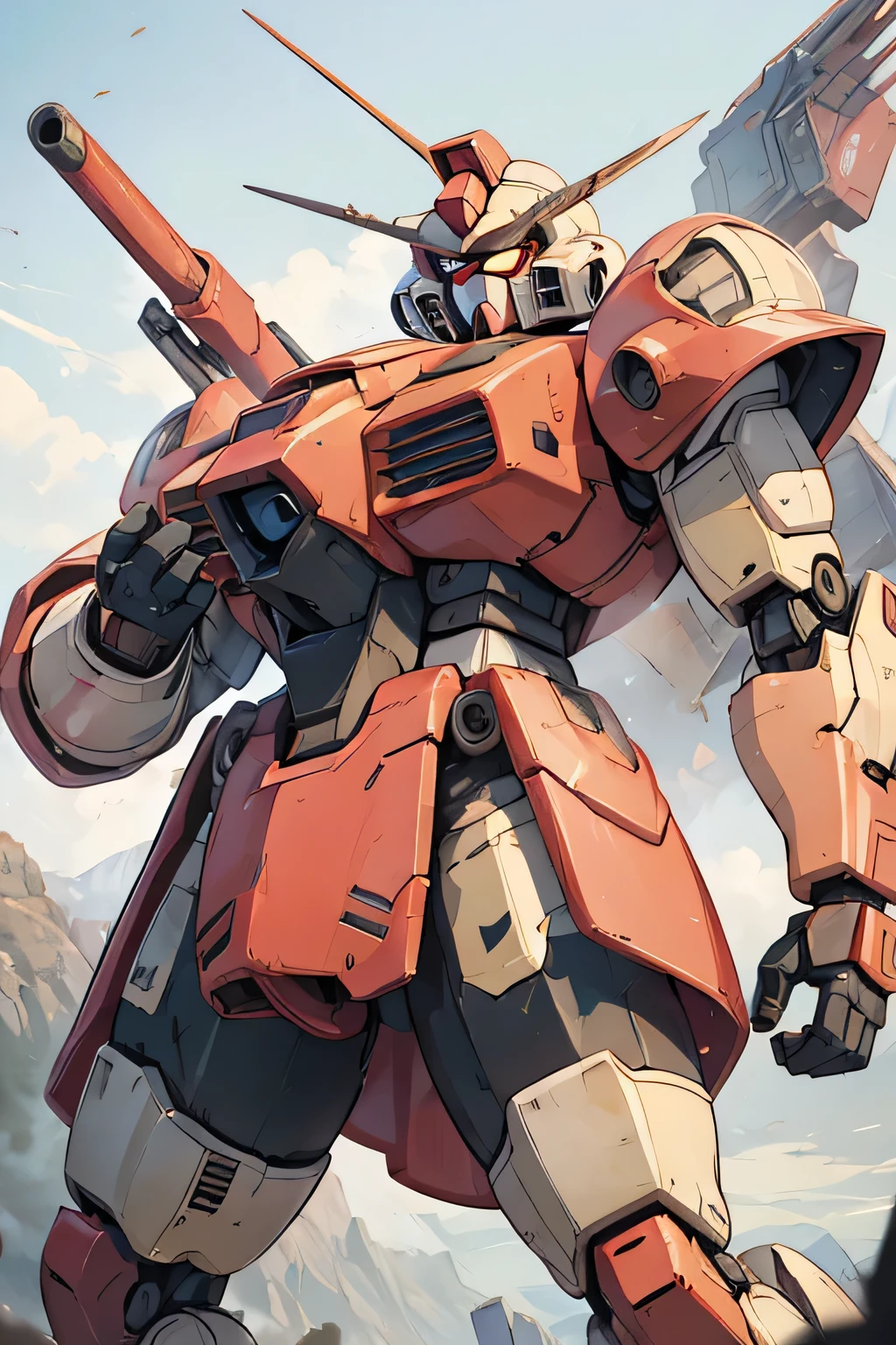 (RX-78) , Gundam, beam rifle, masterpiece, amazing, dynamic production, extremely detailed, extremely beautiful and fain design extremely beautiful and fain colors, high resolution, Cinematic style, illustration,sci-fi, HD, anime, 8k active, premium detailed, premium performance,(G01), simple background