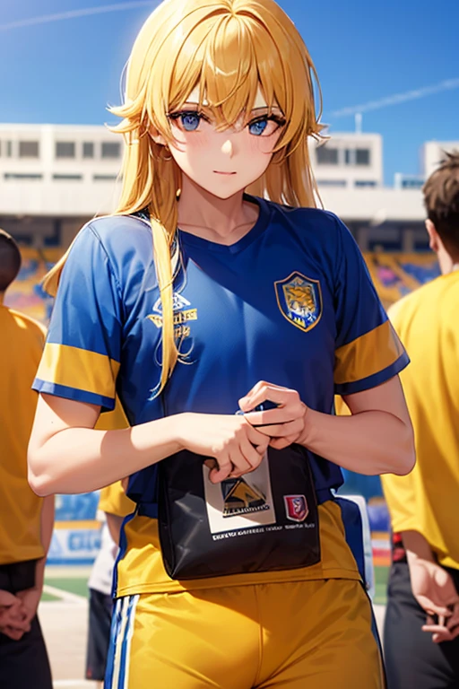 masterpiece, highest quality, 8k, Ultra-high resolution, highest quality, Anime Style, Best writing, Beautiful Face, Cheerleader Outfits, Yellow hair band