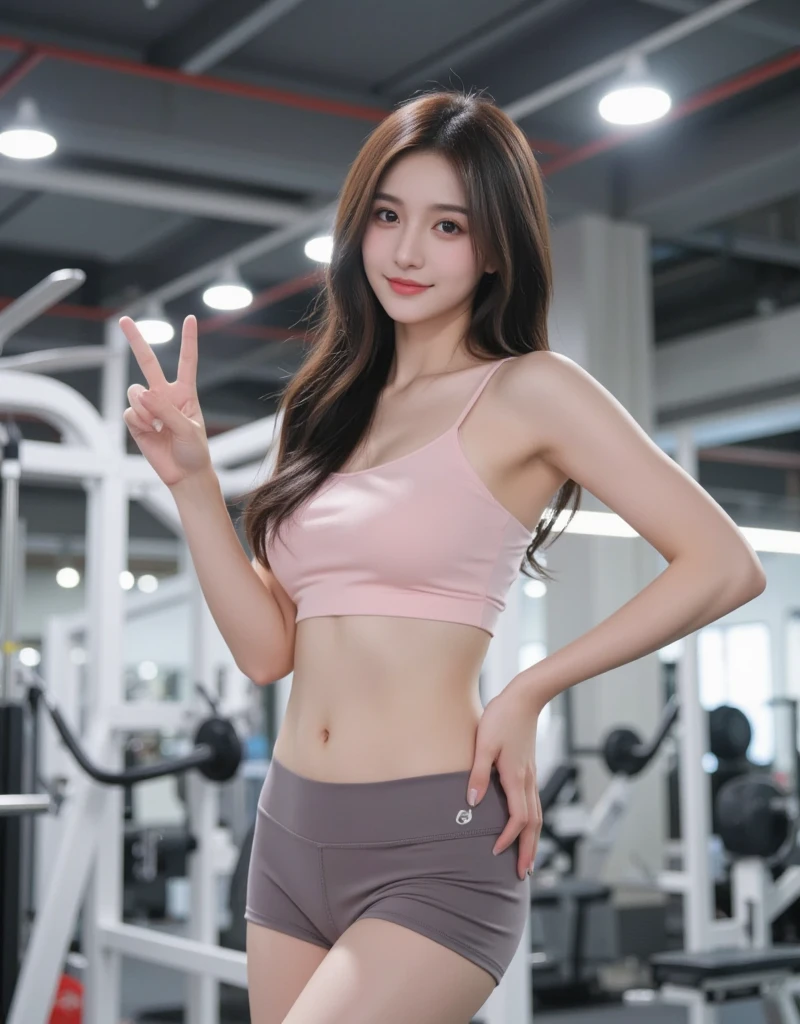 Girl Standing In School Classroom,White sports bra with little pink ribbon,White Compression Shorts,18year old,Bangs,A little smile,thighs thighs thighs thighs,Crotch,Knees,short cut hair,Ponytail,From below