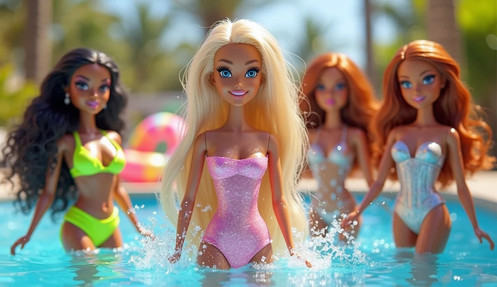 BONECA BARBIE DENTRO DA PISCINA