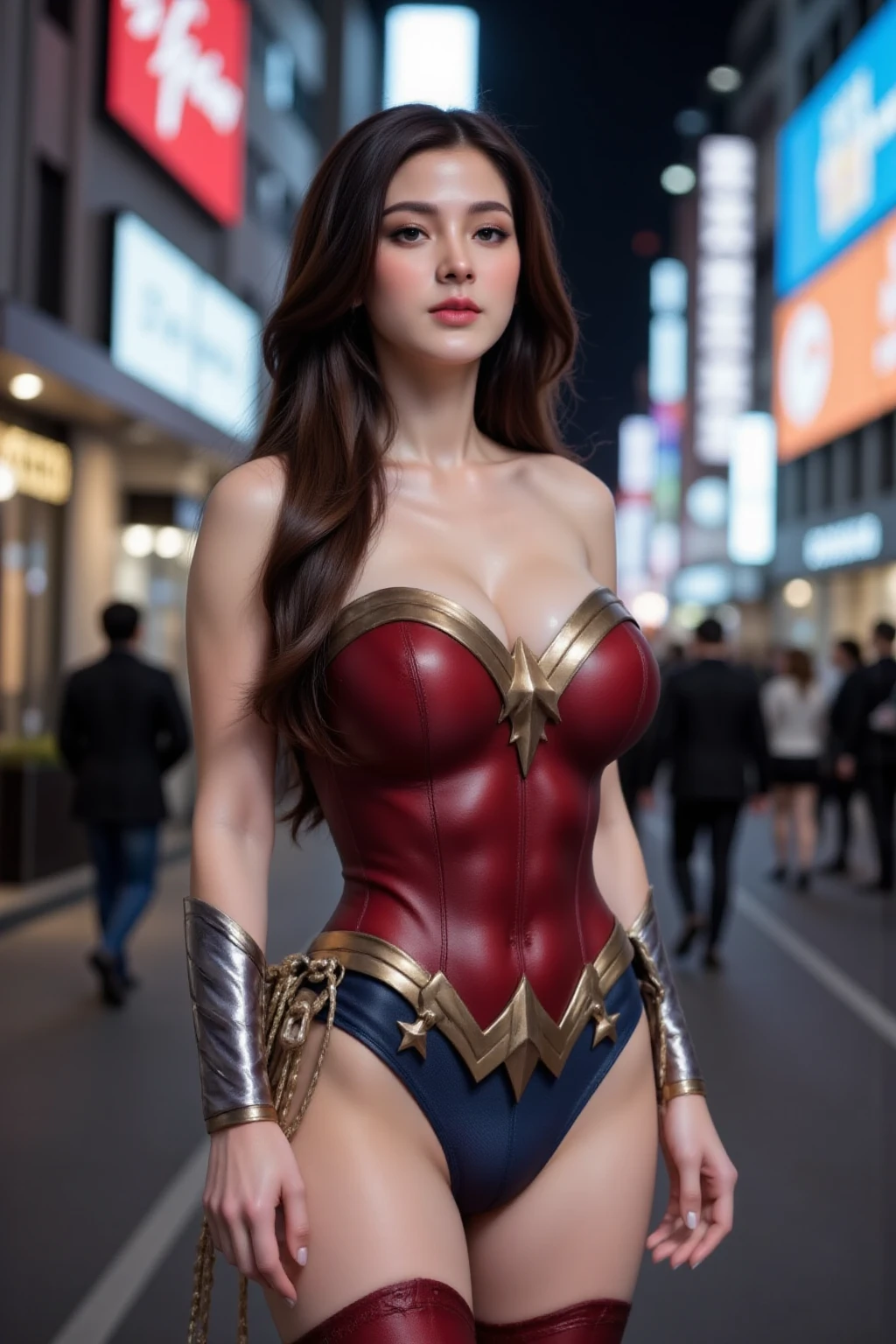 Beautiful girl in wonder women dress