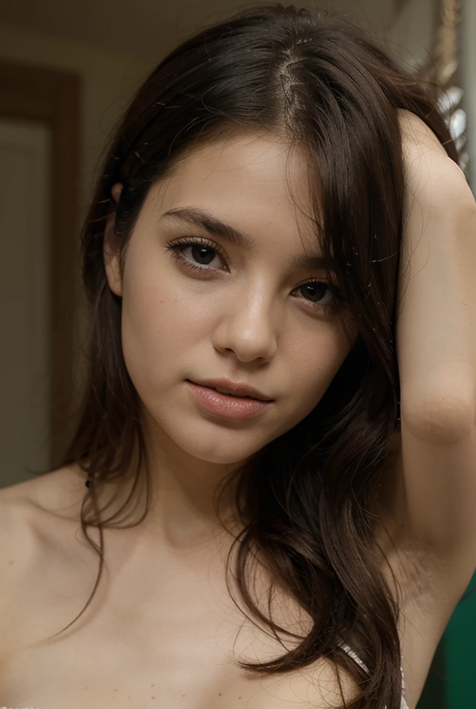 ((La mejor calidad)), ((Obra maestra)), (Detallado), Cara perfecta, Obra maestra, La mejor calidad, 8kUHD, realista, 1chica en, Young sensual gravure idol, Corregir el dedo humano, (Chica japonesa), Lindo, Femenino, Chica delicada, Belleza ordenada y limpia, 1mujerl, solamente, Una cara detallada, (ojos borrachos ), (avergonzado :1.2),1chica en, 25 years old, Dormitorios, dormir en la cama, off-shoulder sweater, High resolution、(Detailed facial features), mentiroso,(Profundidad de campos, retrato), Parte superior del cuerpo, ((medianos senos)),((luz corta)),((Film grain)), ((Single lens reflex camera)),(( Distancia focal de lente de 35 mm)), (( boca abierta)), (( Ojos entreabiertos))