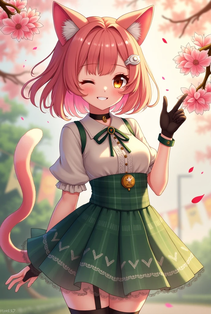 masterpiece, best quality, very aesthetic, absurdres, 1girl, mature_lady,tortoiseshell bondage, red_rope, hand_behind, ,momo_velia_deviluke, to_love-ru, to_love-ru_darkness,1girl,purple_eyes, pink_hair, short_hair, breasts, demon_tail, green_skirt, hair_flower, hair_ornament, sainan_high_school_uniform, school_uniform, shirt, skirt, tail, tail_fondling, thighhighs, white_shirt, black_thighhighs,,Wallpaper Fusion, dappled sunlight, day, flower, hydrangea, leaf, light rays, nature, outdoors, path, plant, purple flower, scenery, stairs, sunlight, torii, tree, wisteria,floating_clothes,