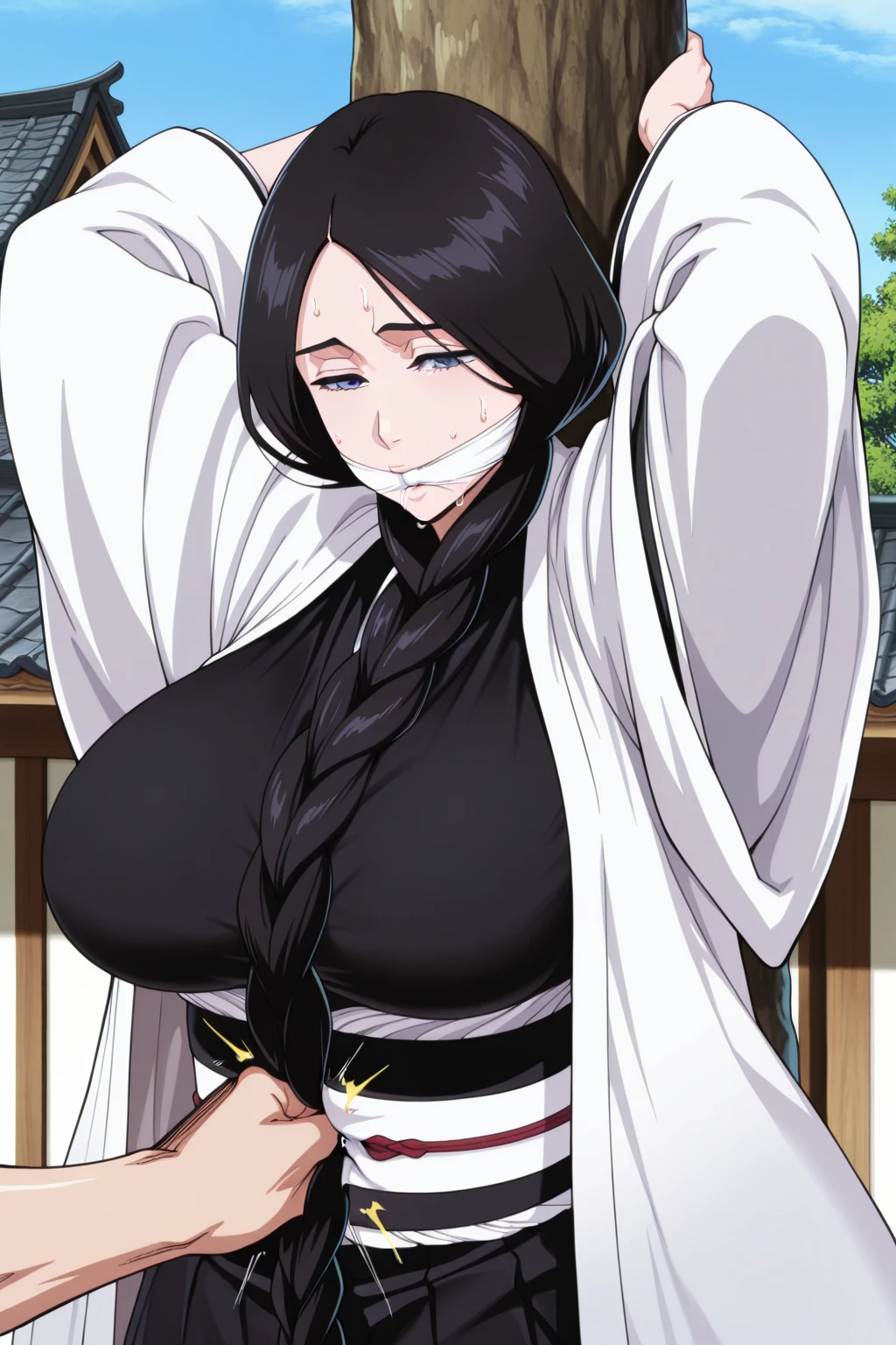 Retsu Unohana, professional artwork, Intricate Details, field of view, sharp focus, detailed painting, photorealistic lighting, trending on pixiv,(masterpiece:1.0),(best_quality:1.0), ultra high res, ultra-detailed, photography, 8K, HDR, highres, absurdres:1.2, Kodak portra 400, film grain, sharp focus, bokeh:1.2, lens flare, (vibrant_color:1.2), (((indoors, room, room details, standing, perfect anatomy standing))),
female mature, black hair, long hair, black eyes, large breasts, sports bra, hair intakes, 40yo,mature female,Beautiful Finger,Beautiful long legs,Beautiful body,Beautiful Nose,Beautiful character design, semi closed eyes, perfect face, looking at viewer, official art,extremely detailed CG unity 8k wallpaper, (Beautiful, large_Breasts:1.4), (beautiful_face:1.5),(narrow_waist), (solo:1.4), (upper body, half body shot),